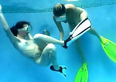 Scuba lesbian underwater