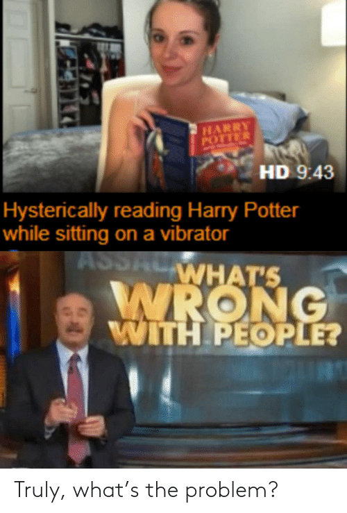 Hysterically reading harry potter while sitting