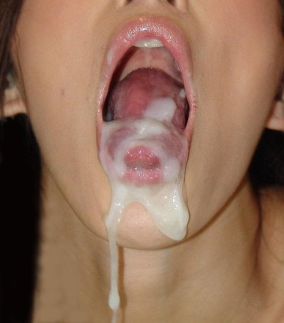Homemade cum tongue and swallow