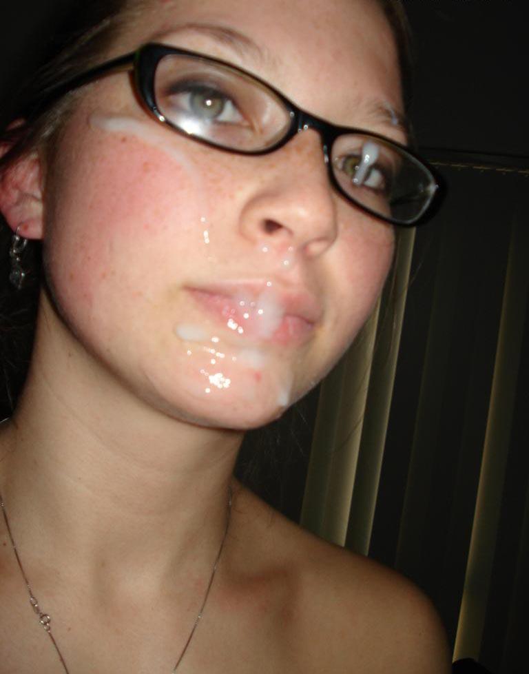 Girl glasses gets facial