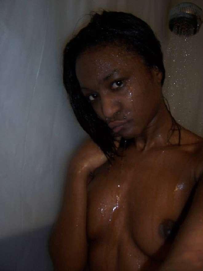Black girls taking a shower