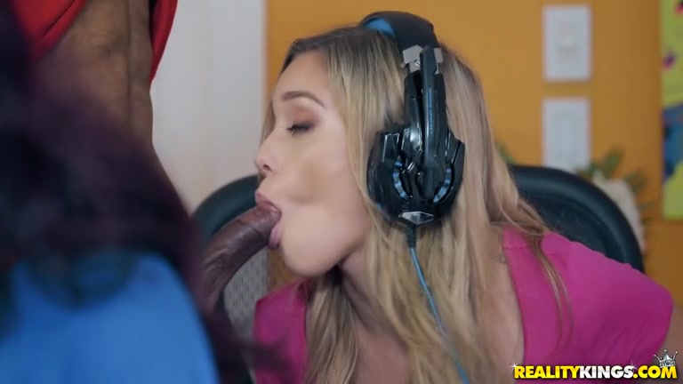 Gamer girl gets from behind