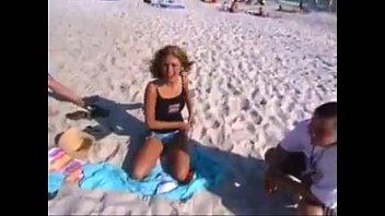 Teen in bikini stripped and fucked