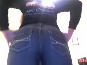 Girl jeans fart