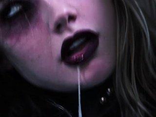 Goth teen orgasm face
