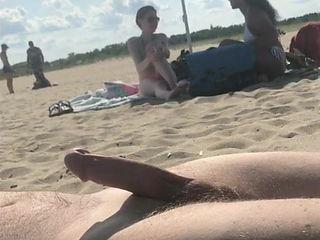 Small ass black handjob dick on beach