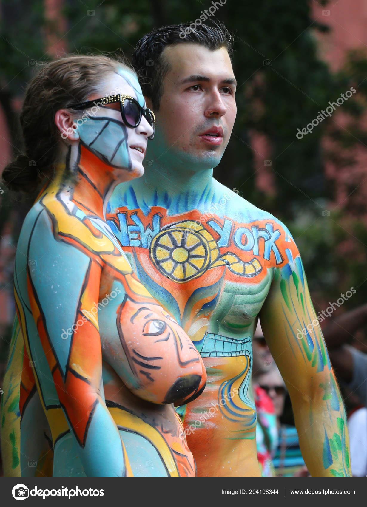 Patrol reccomend nude models body painting city
