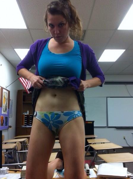 Girl class gave panties came