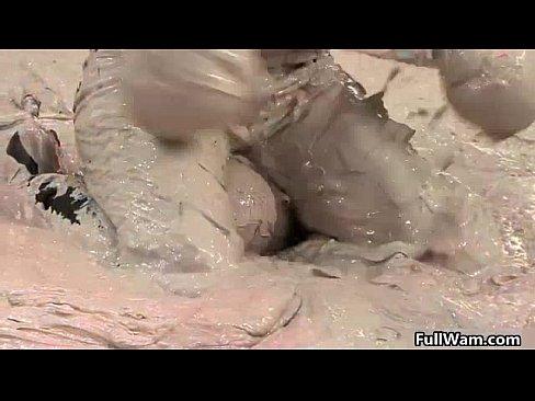 Lesbian mud wam wrestling