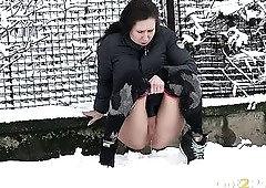 Cinderella reccomend outdoor threesome snow girls warm