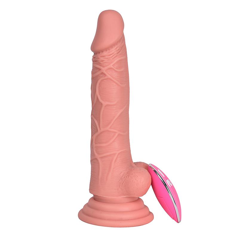 With silicone vibrating dildo