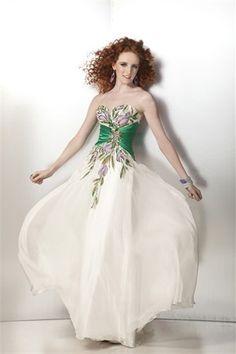 Redhead in ball gown
