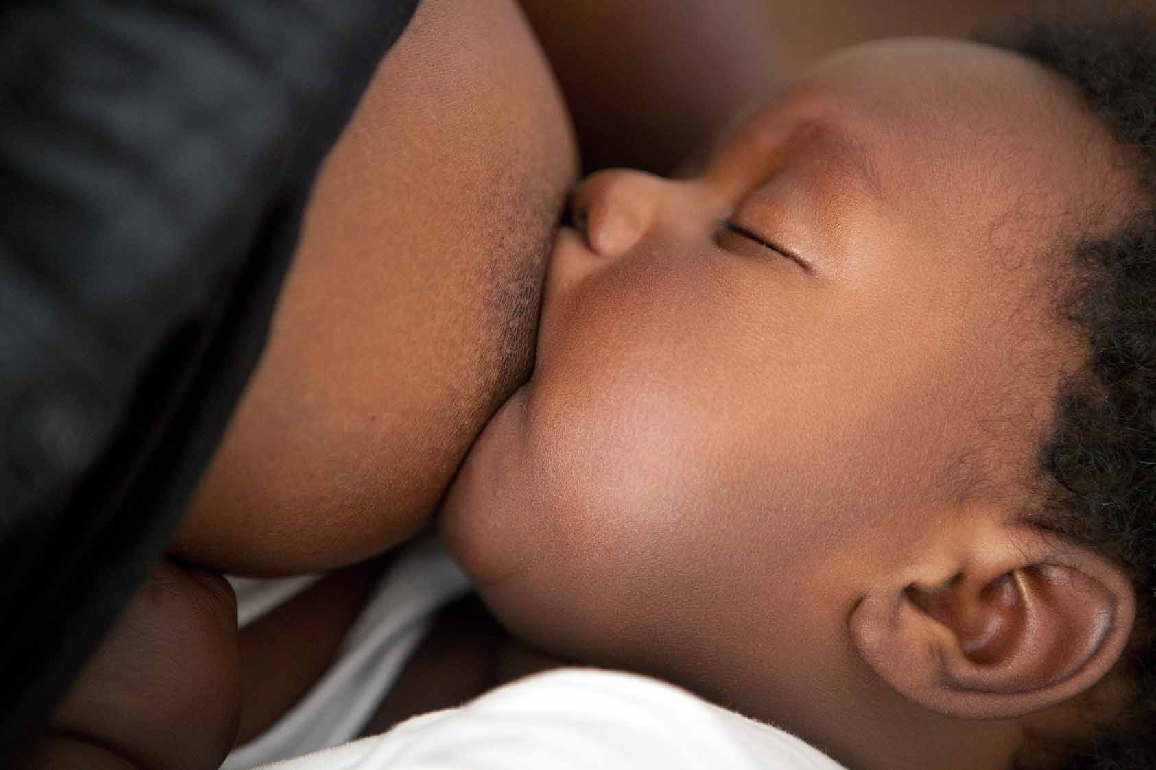 Baby suck milk from nipple