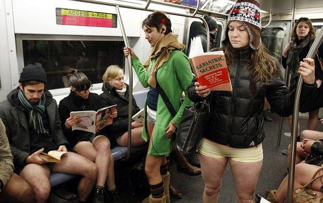Girls strip on ny subway