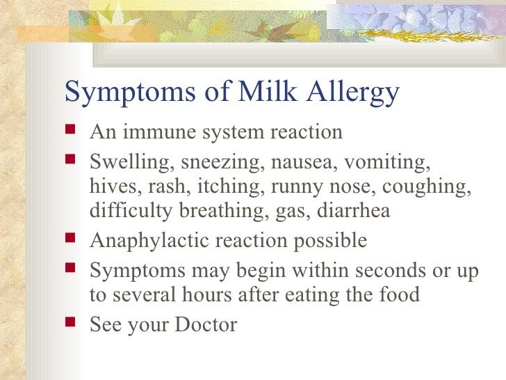 best of Symptoms allergy Adult milk