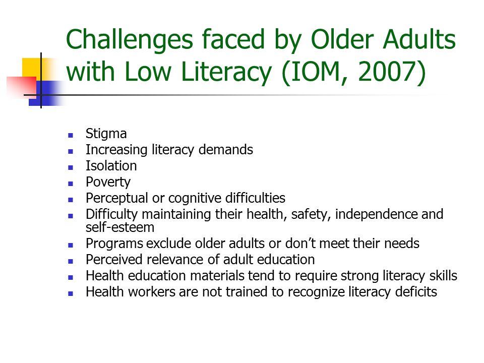 Spider reccomend Challenges faced by older adults