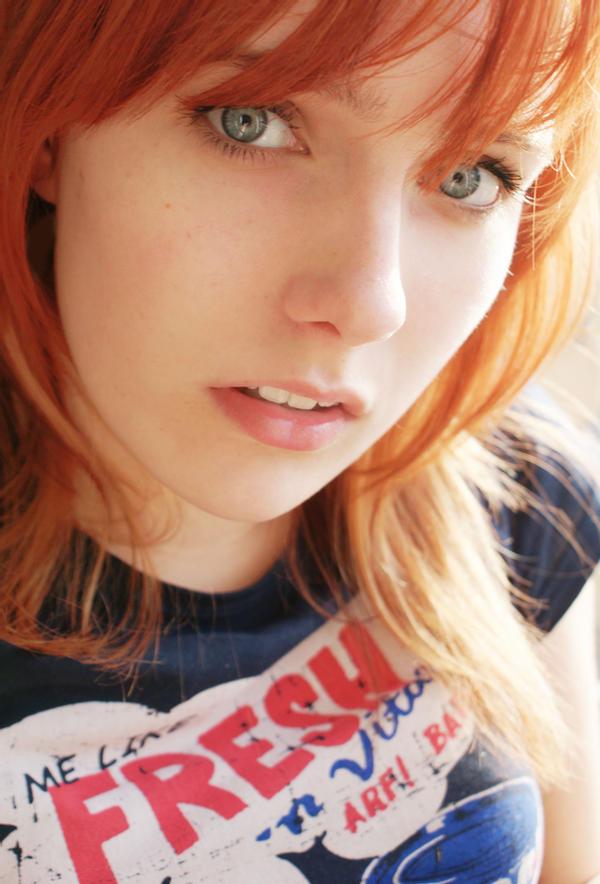 Beautiful hot redhead woman