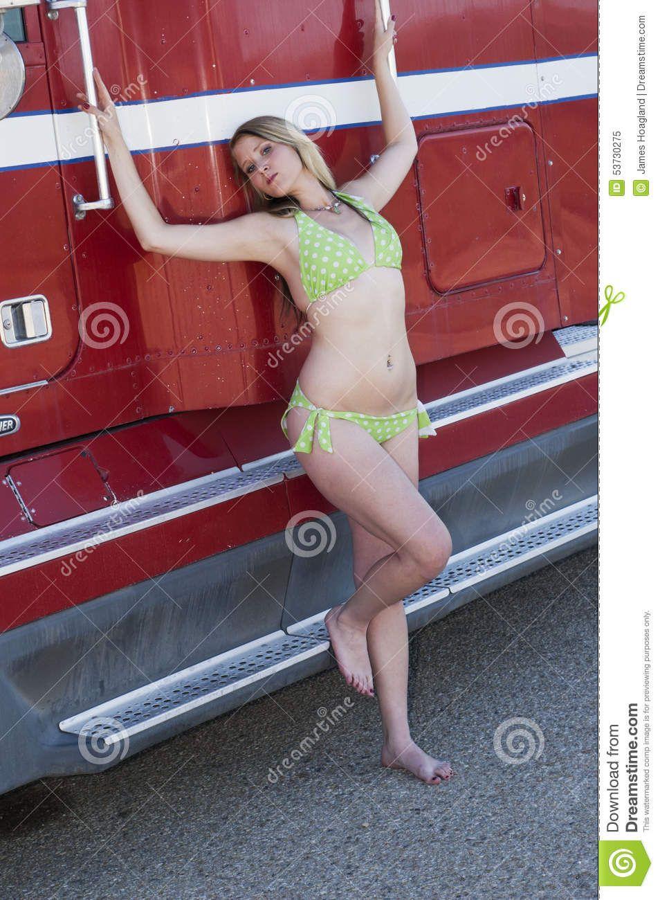 Riot reccomend Bikini girl and truck