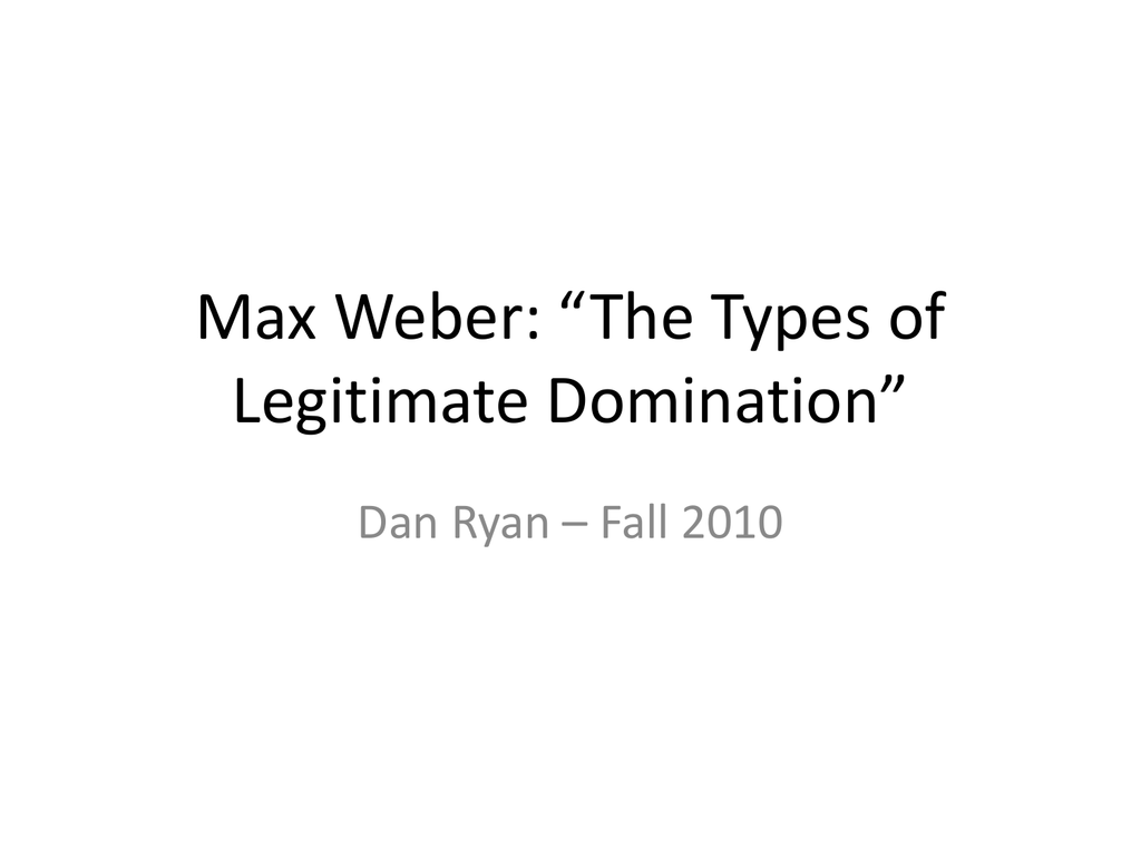 best of And of domination types Weber