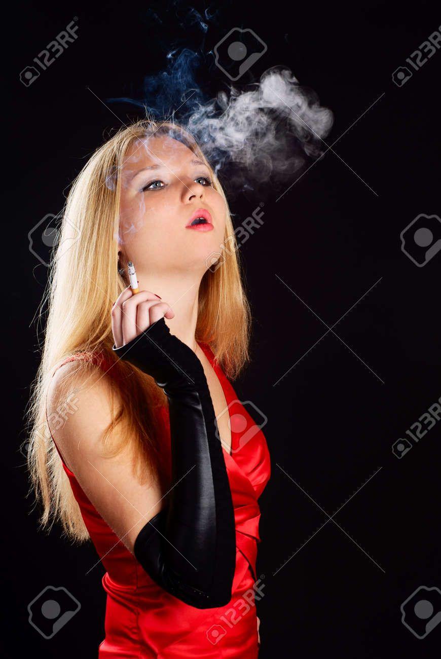 Cigarette smoking redhead