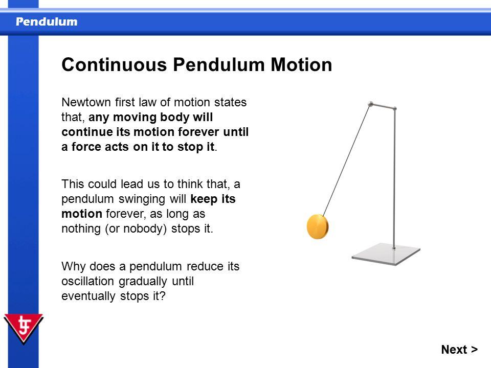 Pendulum stops swinging