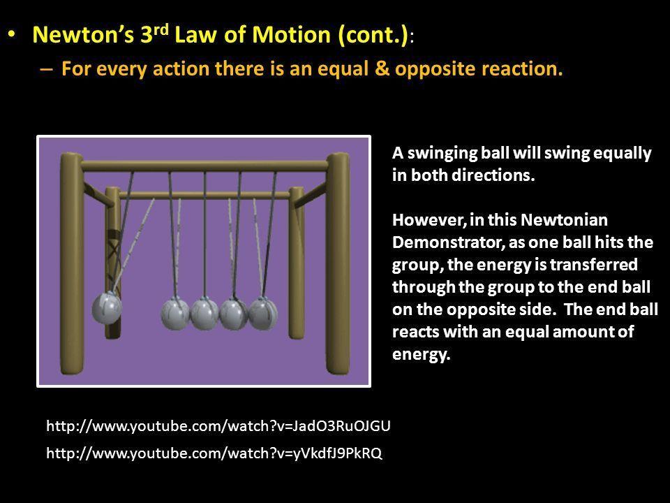 Swinging balls action and reaction